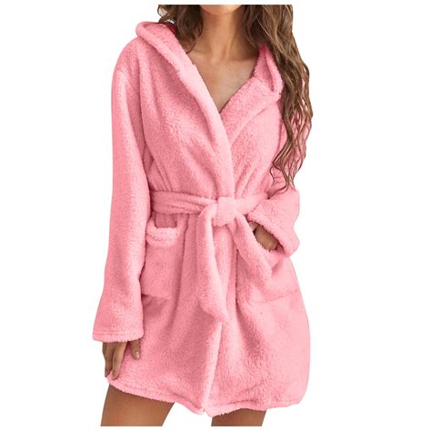 YanHoo Terry Cloth Robes for Women Bathrobe Short Robes for Women Plus ...