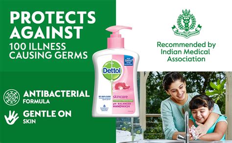 Dettol Skin Care Liquid Hand Wash 215 ml Pump | pH Balancced | 10X ...