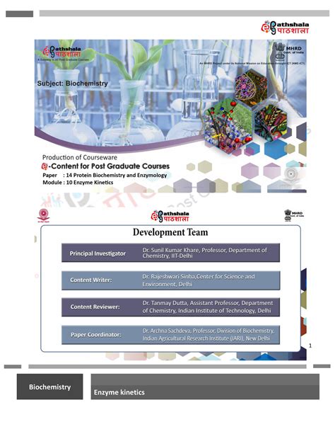 Enzyme Kinetics - Vijaya Khader Dr. MC Varadaraj 4 Biochemistry Fig. 1 ...