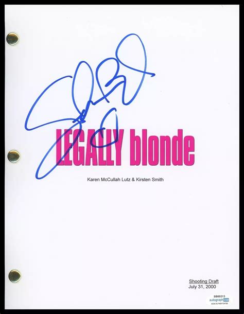 Selma Blair "Legally Blonde" AUTOGRAPH Signed Complete Script ...