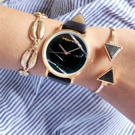 Joker & Witch Love Black Analog Watch Bracelet Gift Set For Women