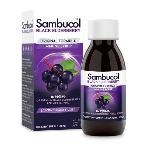Sambucol Black Elderberry Syrup - Immune Support for Adults & Children ...