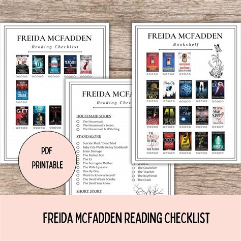 Freida Mcfadden Books Checklist – Digital Download, Printable for ...