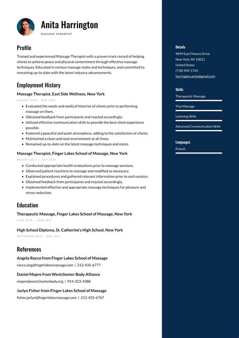 Massage Therapist Job Description Template