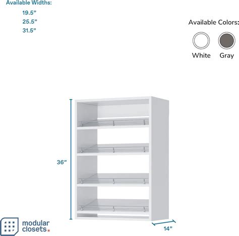 MCModularClosets Short Closet Shelves Tower - Modular Closet System ...