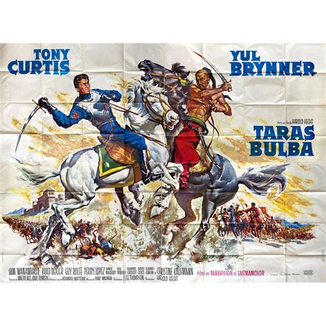 TARAS BULBA French Movie Poster - 94x126 in. - 1962 In 4 panels.
