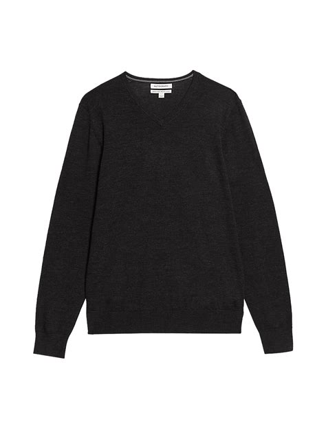 Buy Pure Extra Fine Merino Wool V-Neck Jumper at Marks & Spencer