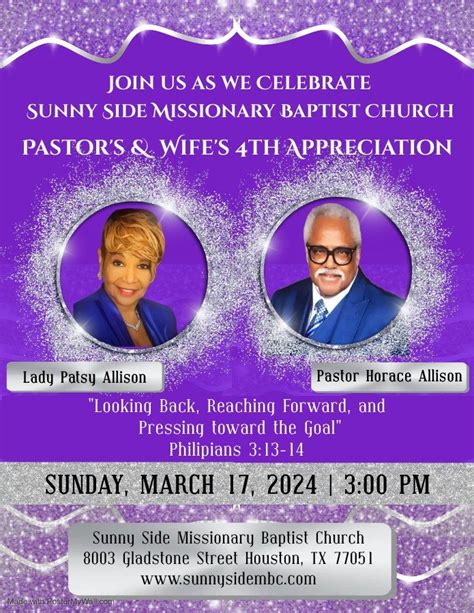 Pastors and Wifes 4th Appreciation Service, 8003 Gladstone St, Houston ...