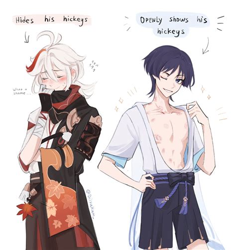 scaramouche, wanderer, and kaedehara kazuha (genshin impact) drawn by ...