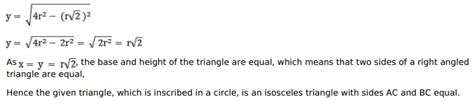 Show that the right triangle of maximum area that can be inscribed in a ...