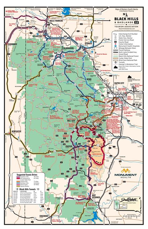 Black Hills Map | Black hills, Black hills and badlands, Custer state park