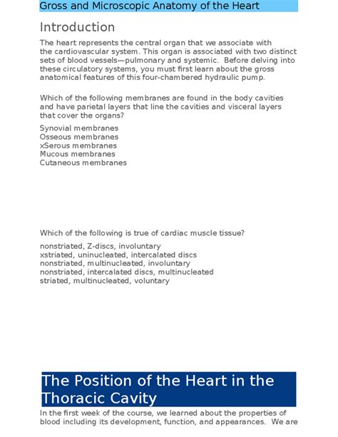 Gross and Microscopic Anatomy of the Heart - Gross and Microscopic Anatomy of the Heart ...