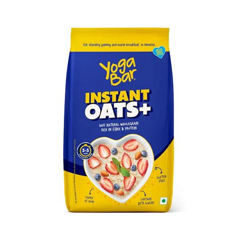 Yogabar Instant Oats 1Kg | Premium, Ready to Cook, Gluten Free Oats ...