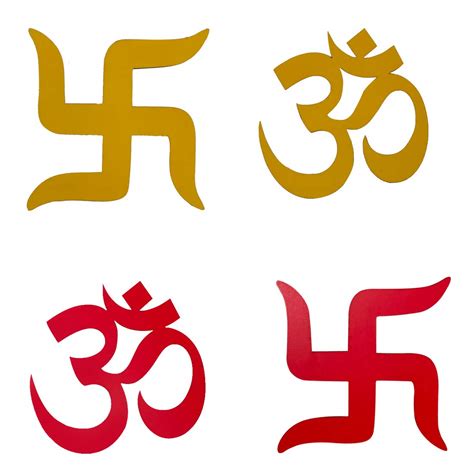 Sehaz Artworks Om Swastik Red Yellow Decal for Diwali Decor for Door ...