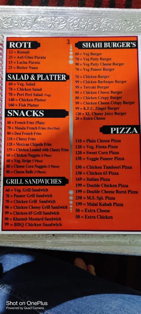 Menu at Ms mandi & shawarma, Hyderabad