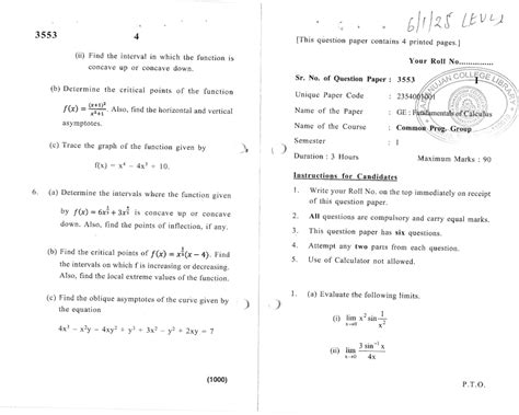 CE: Fundamentals of Calculus - Question Paper 3s53 (2024) - Studocu