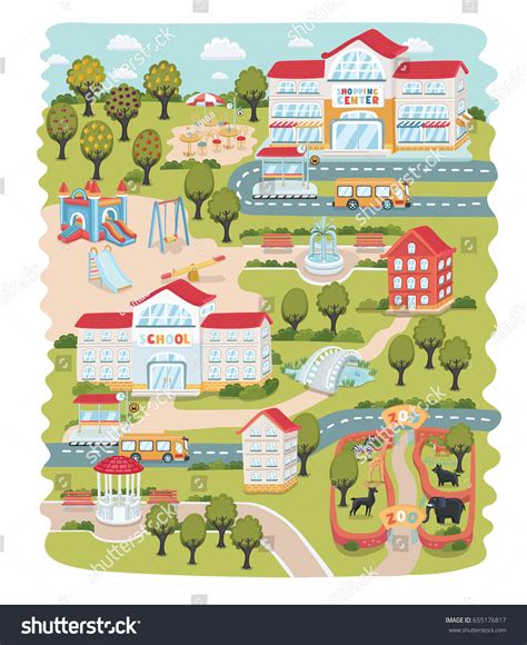 School Map Cartoon 的图像结果