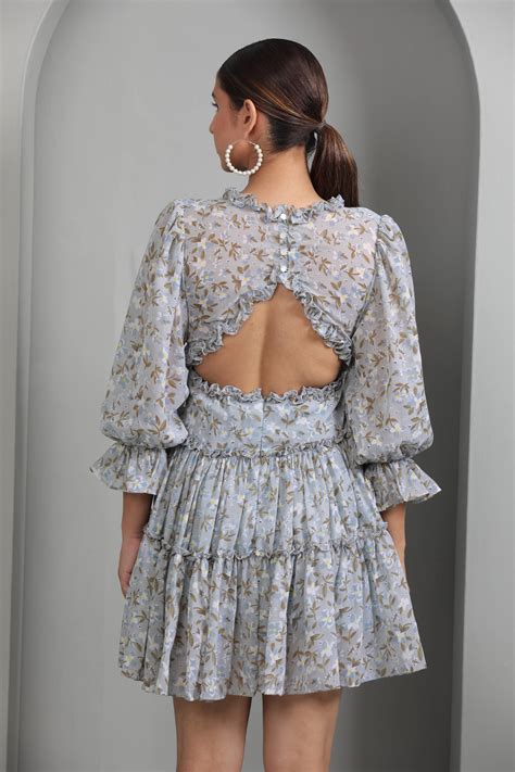 FLORAL BACK CUTOUT DRESS – ANYY STYLE