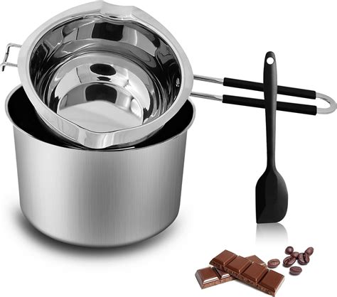 Amazon.com: ZENFUN Double Boiler Pot Set with Silicone Spatula, 2000ML ...