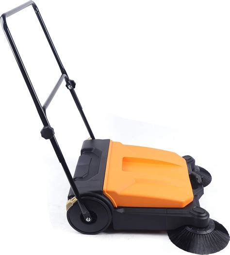 Amazon.com - Twin Walk-Behind Outdoor Hand Push Floor Sweeper - Mini ...