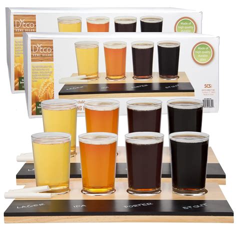 Buy Beer Tasting Flight Sampler Boards (2 Pack) - Set Includes Eight 6 ...