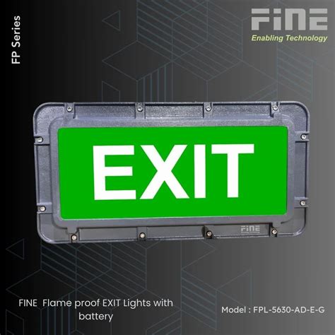 Flame Proof Lights - FINE Flame proof EXIT lights with Battery ...