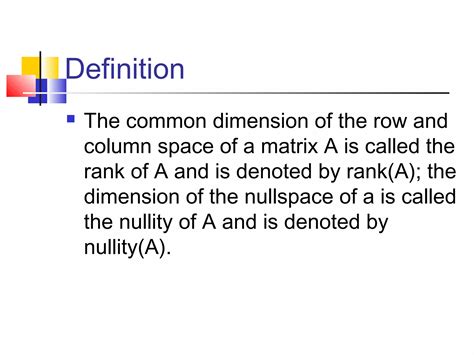 Null space, Rank and nullity theorem | PPT