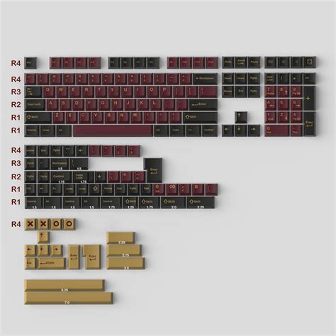 Buy 173 Keys Double Keycaps Cherry Profile Red Samurai Keycaps Set Fit ...