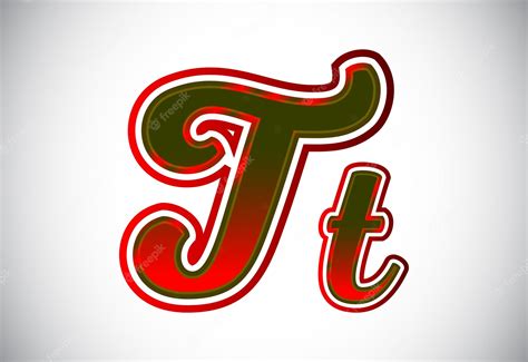 Letra mayúscula y minúscula inglesa t símbolo gráfico del alfabeto para ...