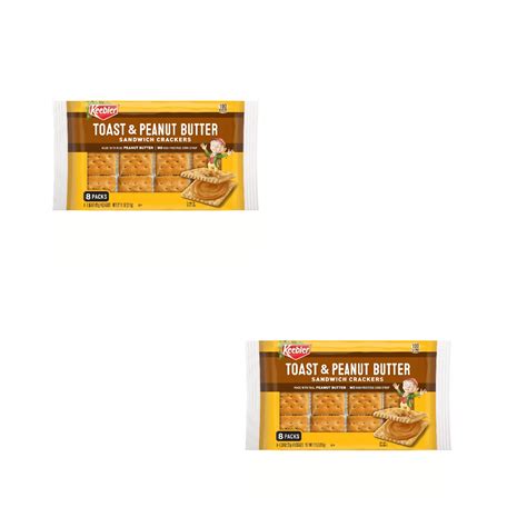 Keebler Toast and Peanut Butter Sandwich Crackers 11 oz 8 ct pack of 2 ...