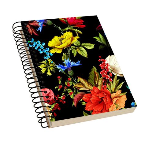 Kinaaz Spiral Bound Notebook, Plain Notebook, Size : A5 | Floral ...