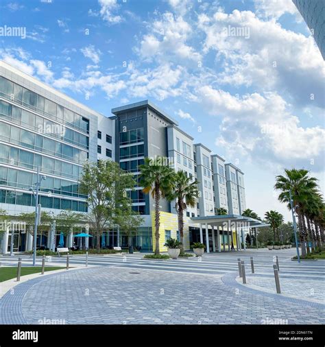 Orlando, FL USA - April 10, 2020: The exterior of a Marriott Courtyard ...