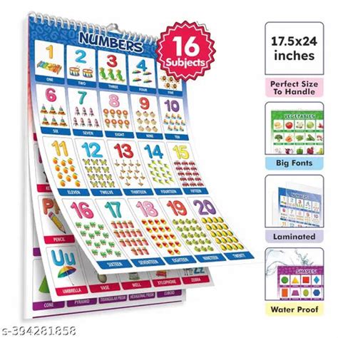 Educational Early Learning Chart For Kids (16 Chart) - Children Spiral ...