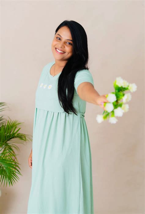 Midi Floral Sage Thick Winter collection( Minor embroidery variation ...