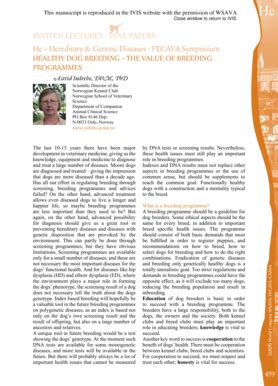 Fillable Online ivis Healthy Dog Breeding The Value of Breeding ...