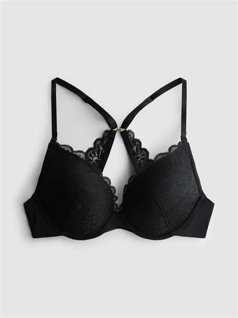 Women's Black Lace Plunge Maximise Bra | Penneys