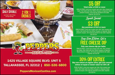 Pepper's Mexican Grill & Cantina | AD/MAX Coupons