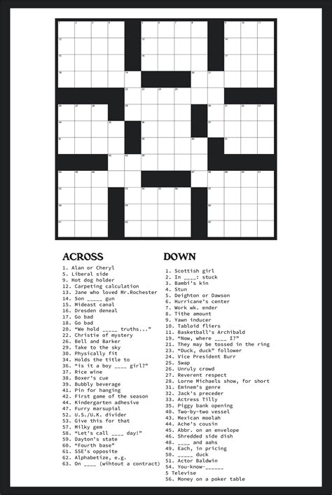 Large Print Easy Crossword Puzzles - 10 Free PDF Printables | Printablee