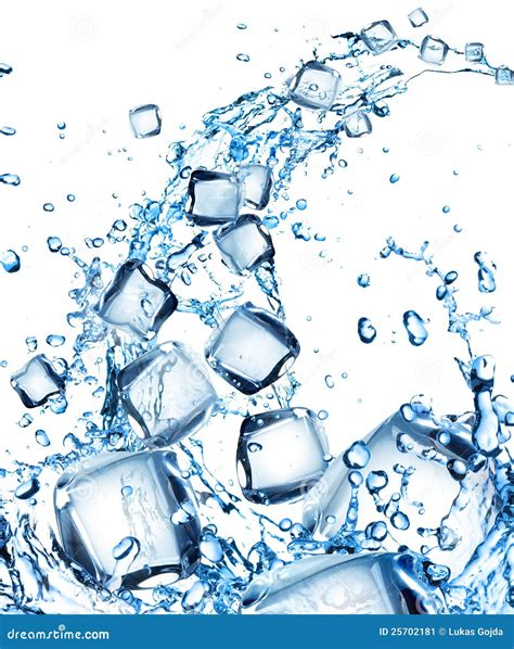 Water Splash with Ice Cubes Stock Image - Image of water, transparent ...