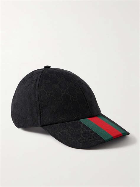 GUCCI Webbing-Trimmed Monogrammed Canvas Baseball Cap for Men | MR PORTER