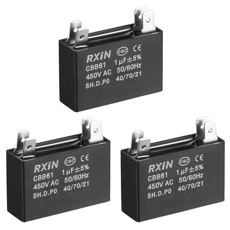 Buy uxcell CBB61 Run Capacitor 450V AC 1uF Doule Insert Metallized ...