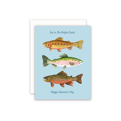 Fish Valentine Card, Trout Card, Happy Valentine's Day, Valentine's ...