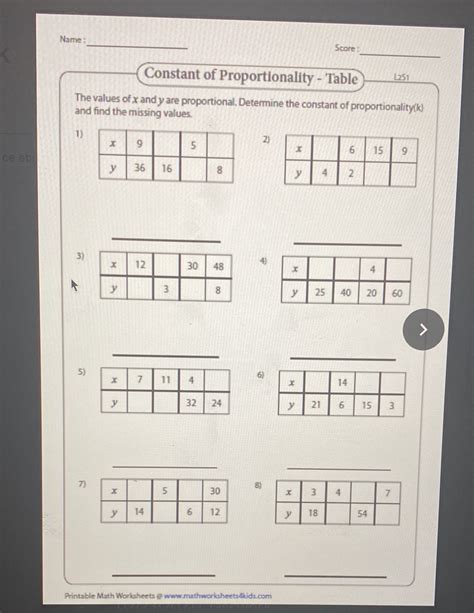 Constant Of Proportionality Worksheets Constant Of Proportionality