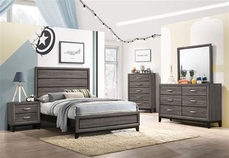 Watson Full Size 5-piece Bedroom Suite with Storage in Grey Oak ...