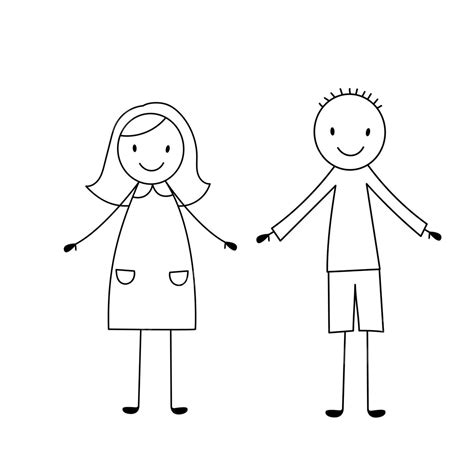 Stick Figure Boy And Girl