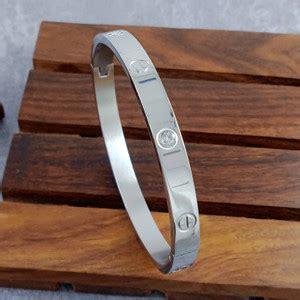 Alasca Brass Diamond Silver Kada Price in India - Buy Alasca Brass ...