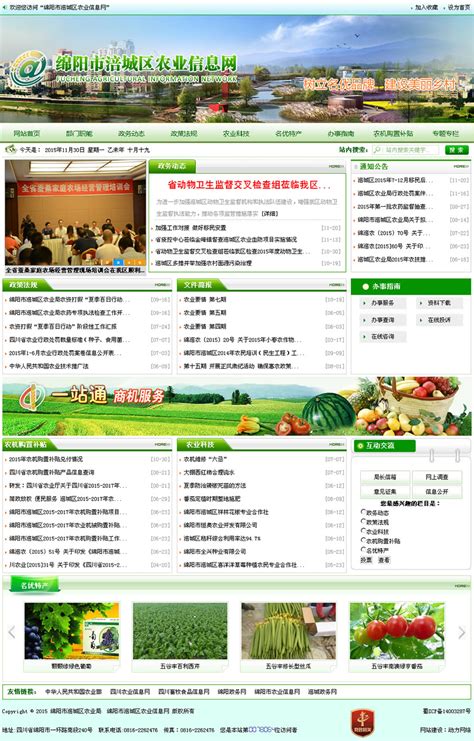 涪城区农业信息网-电子政务-绵阳动力网站建设