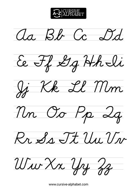 Alphabet in Cursive Printable | Printable Alphabet Letters