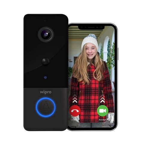 wipro Smart Wireless Doorbell | 2 MP 1080p Full HD Camera with Night ...