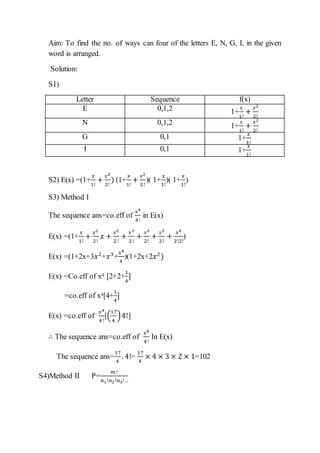 Image result for Exponential Generating Function Examples